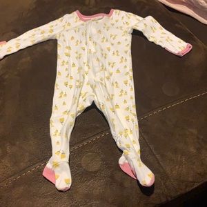 Yellow flower footie pjs